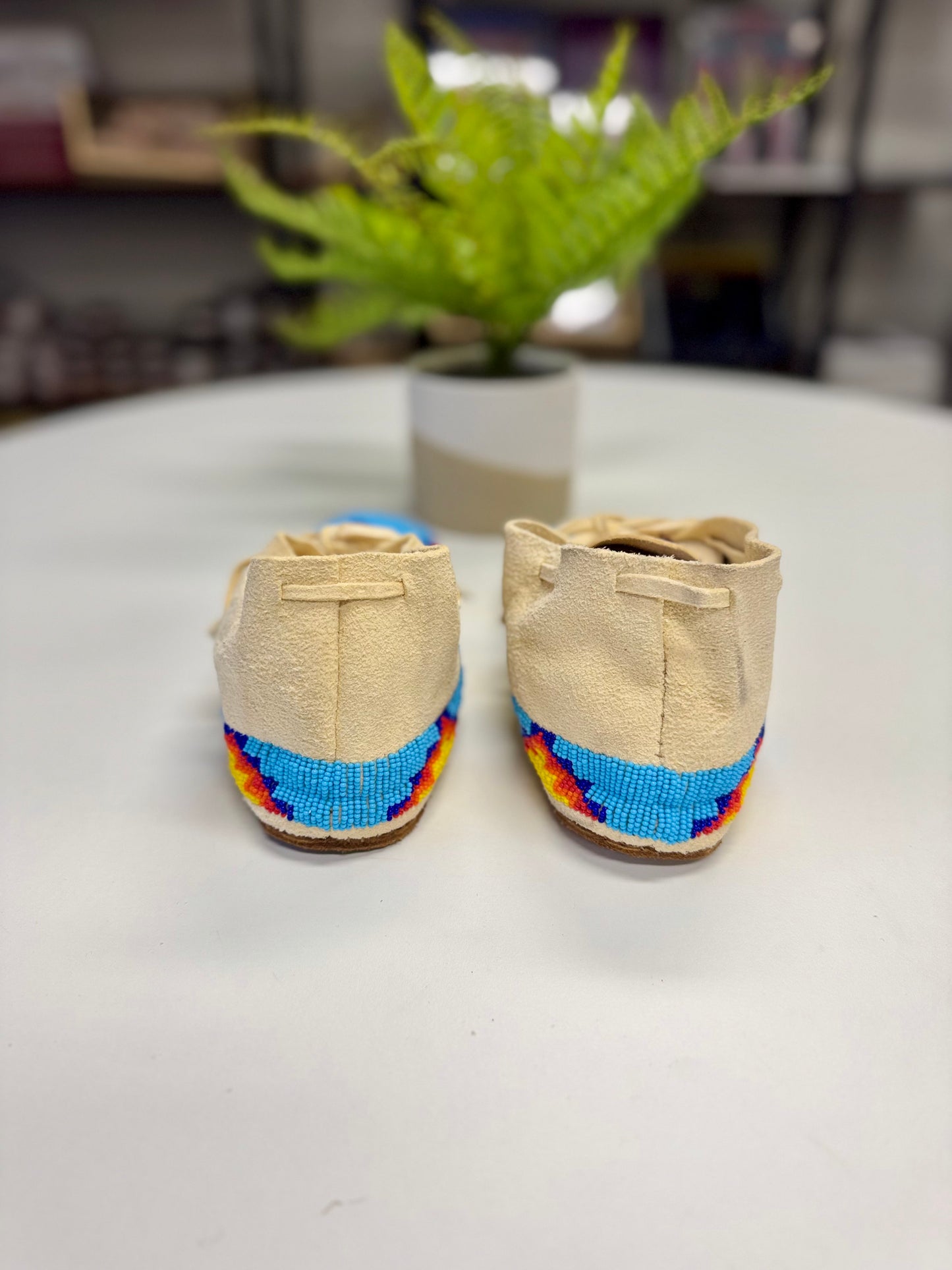 Blue Beaded Moccasins