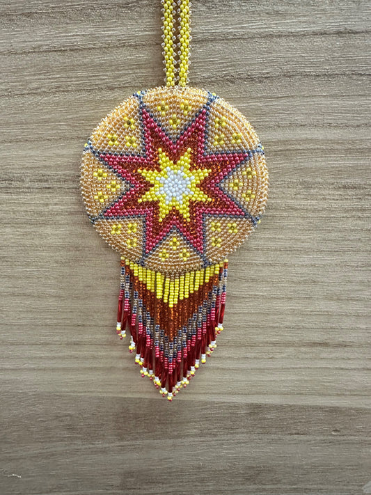 Red, Yellow, Beaded Star Medallion