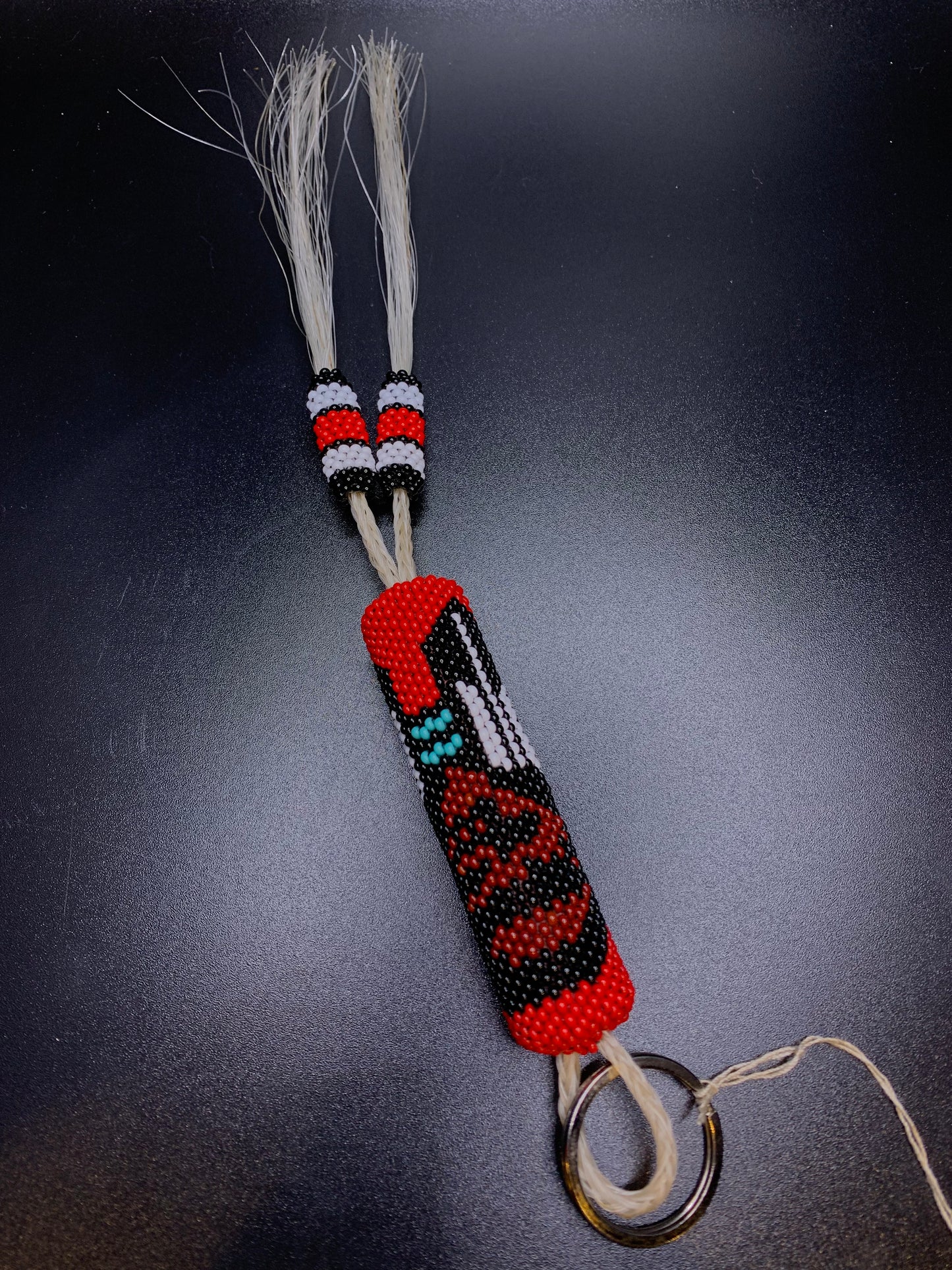 Robert Horse - Beaded Keychain with horse hair - Intertribal Creatives by Running Strong for American Indian Youth