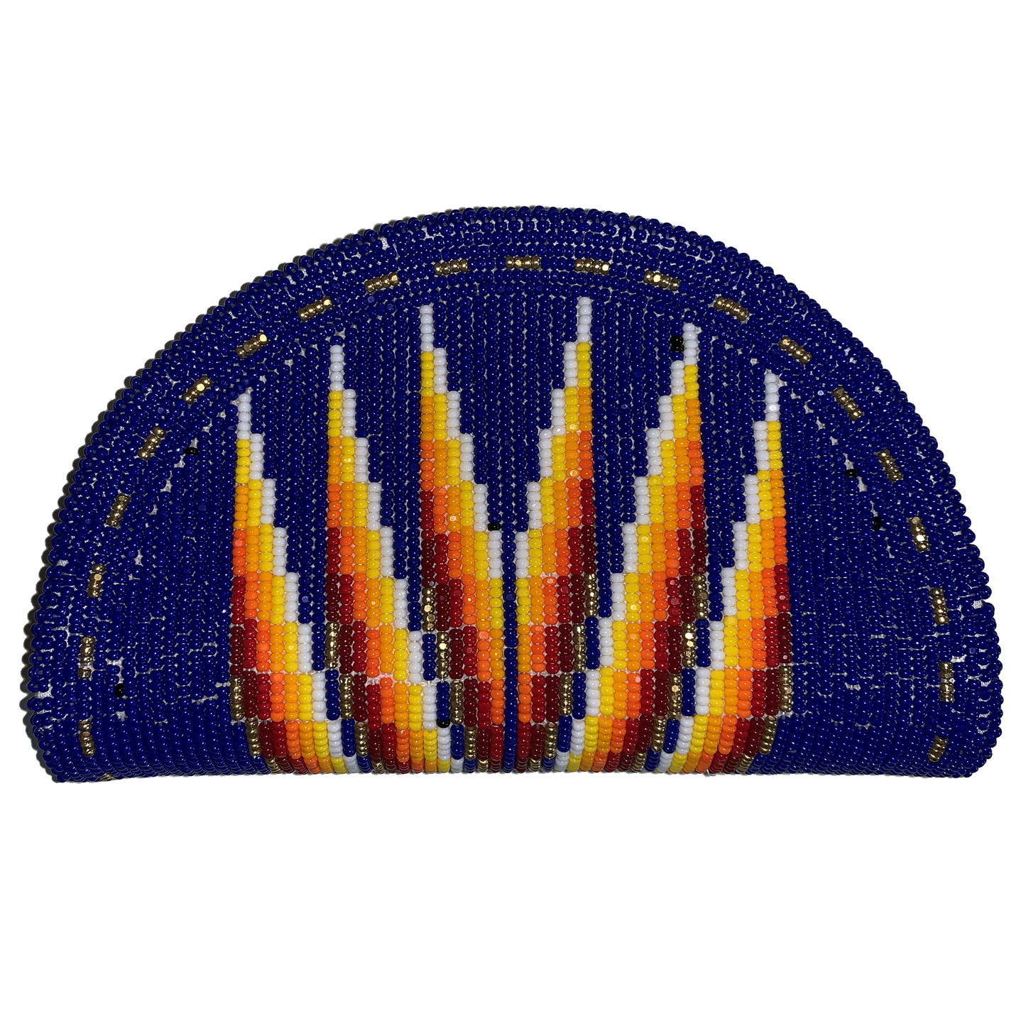 Royal Blue Beaded Purse on Smoked Buckskin - Intertribal Creatives by Running Strong for American Indian Youth