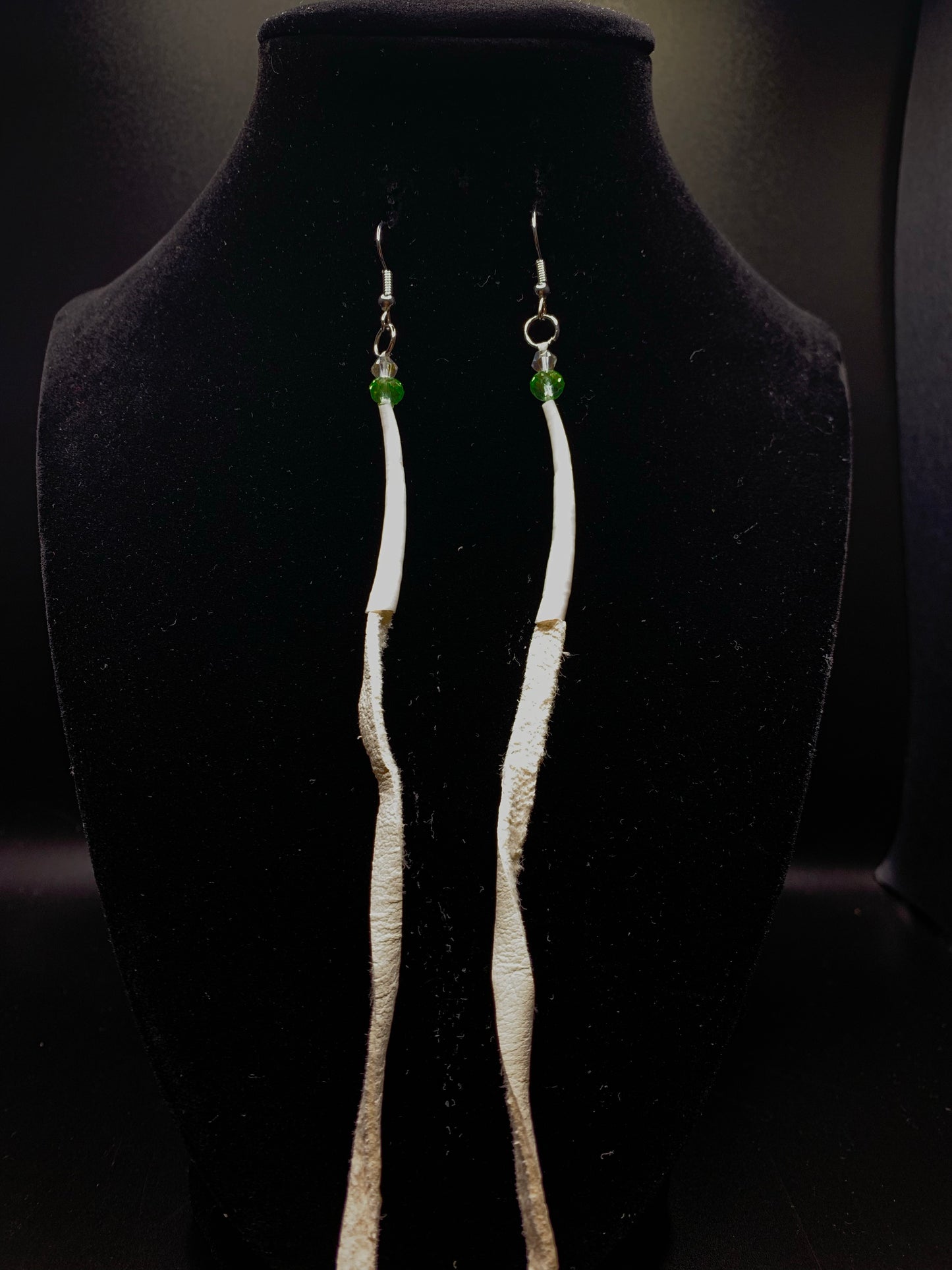 Amaris Makes Good - Dentalium Earrings w Leather Fringe