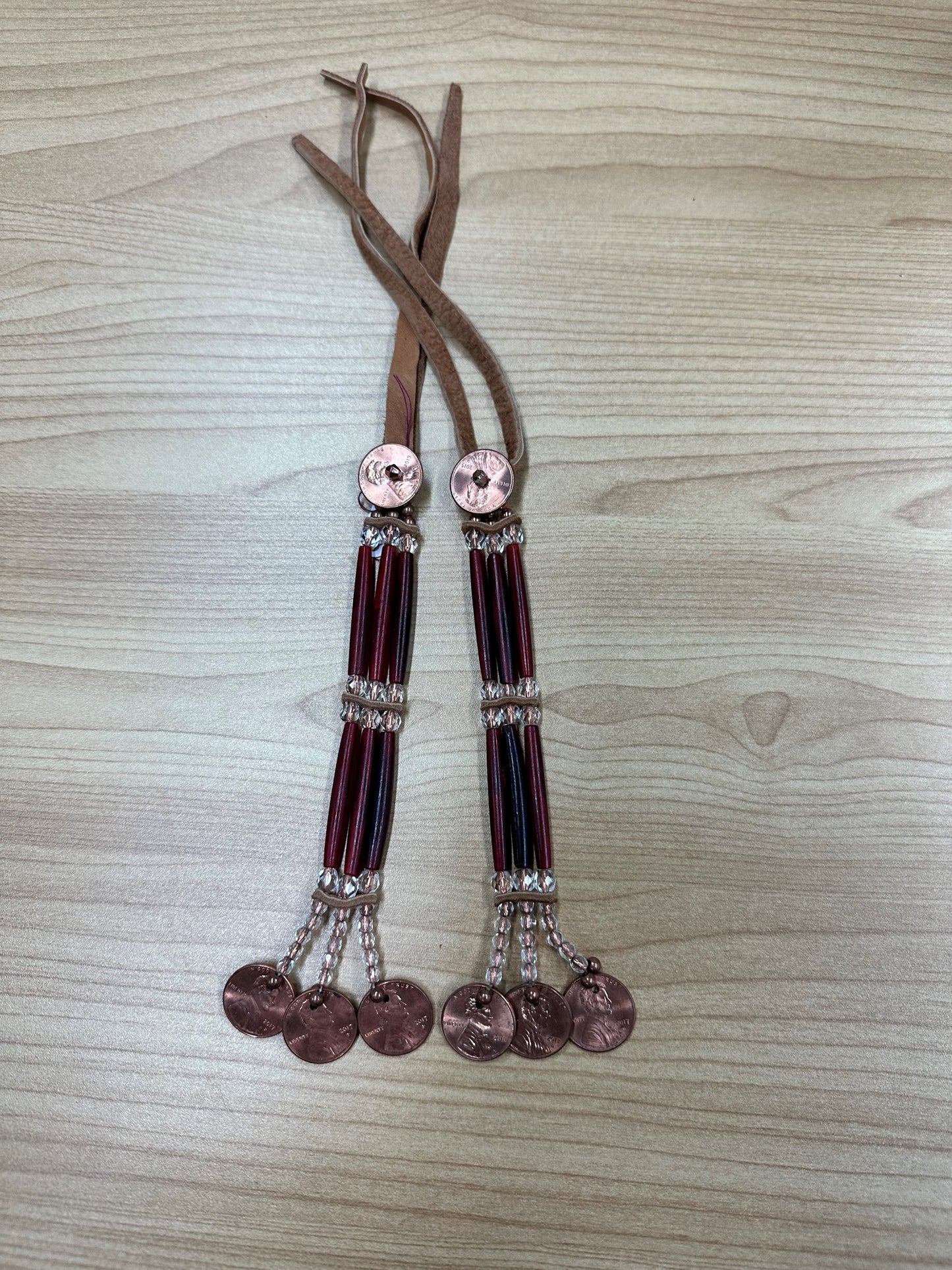 Hair Ties- Burgundy and Pennies