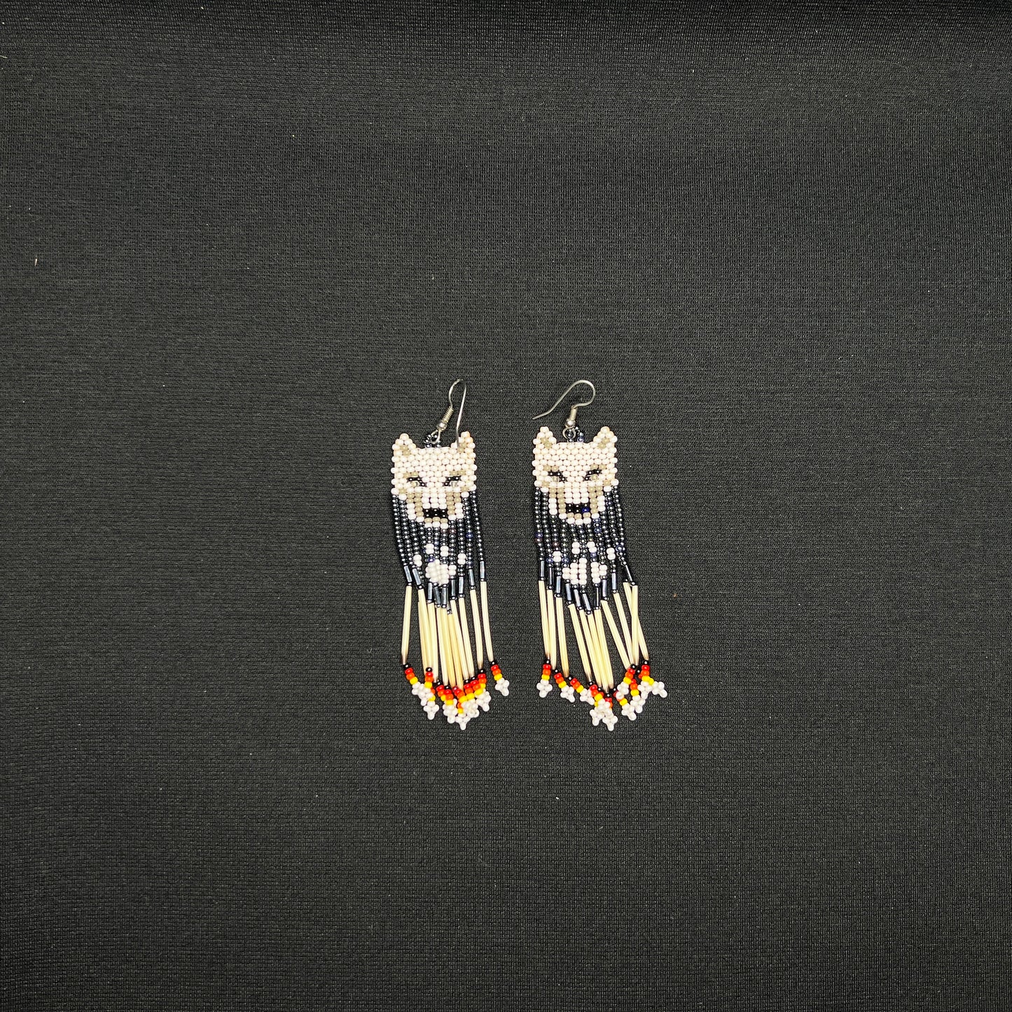 All Relations United - Beaded Wolf Earrings