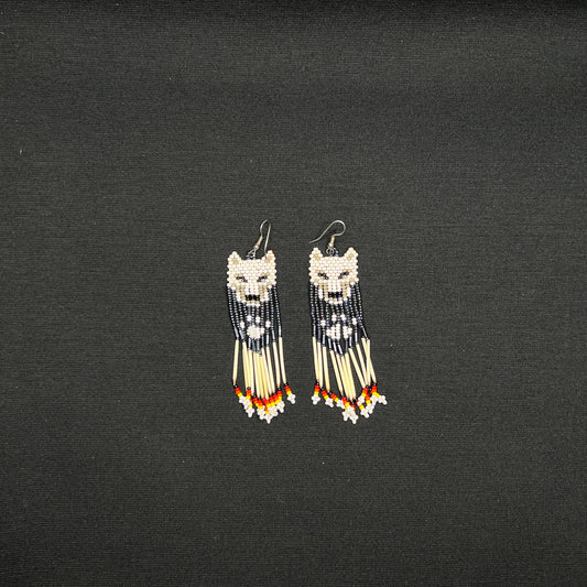 All Relations United - Beaded Wolf Earrings