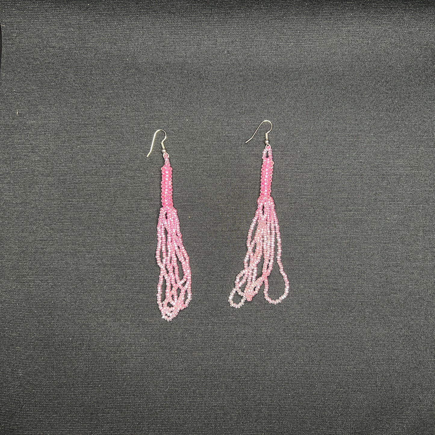 All Relations United - Beaded Earrings with Tassel Fringe