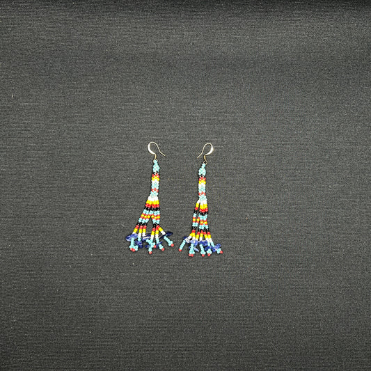 All Relations United - Beaded Earrings with Tassel Fringe