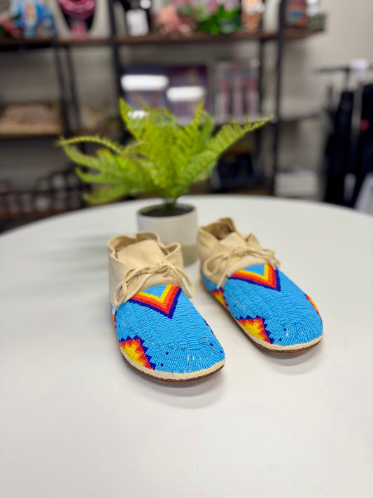 Blue Beaded Moccasins