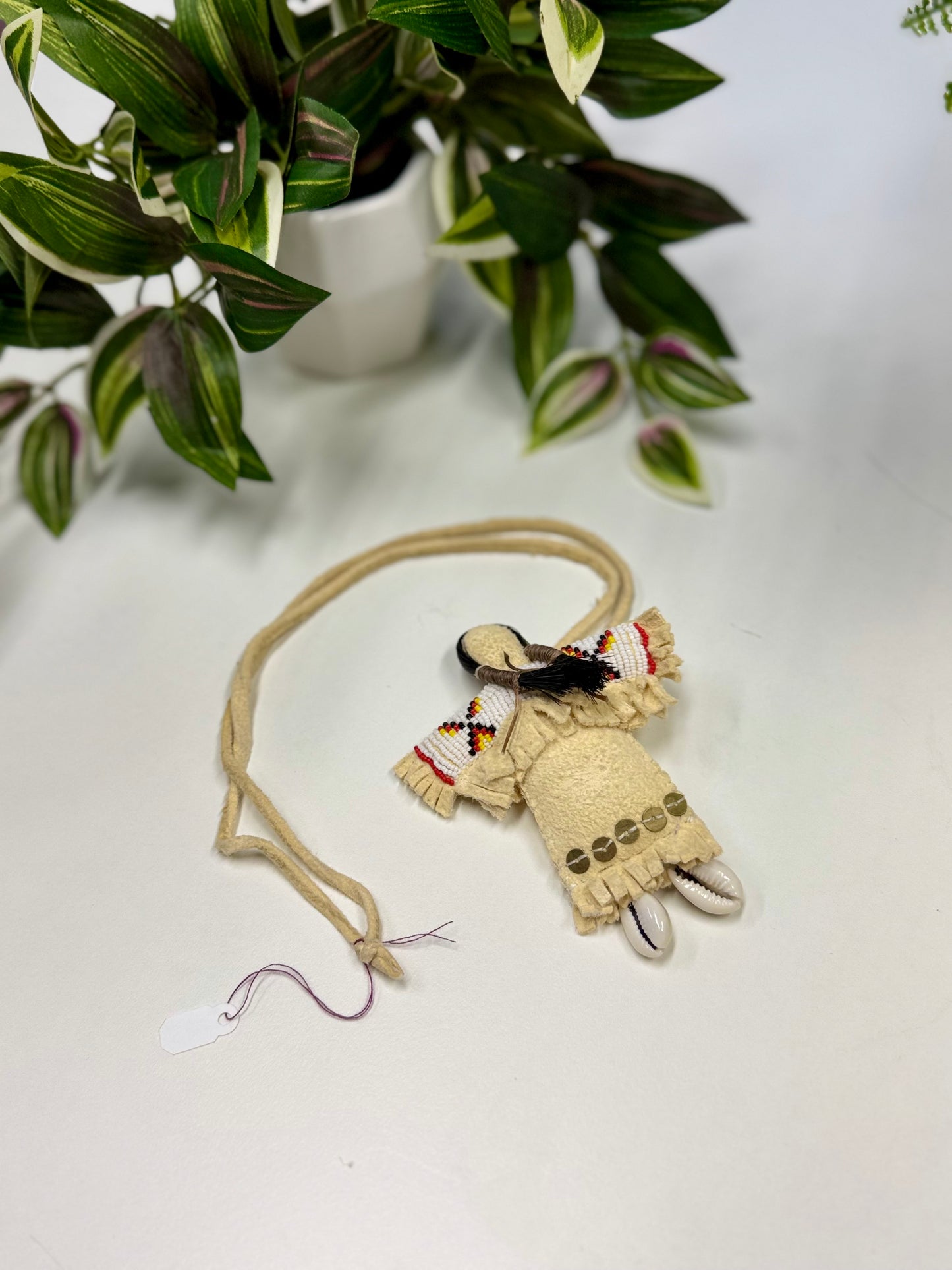 Beaded Doll- White beaded front