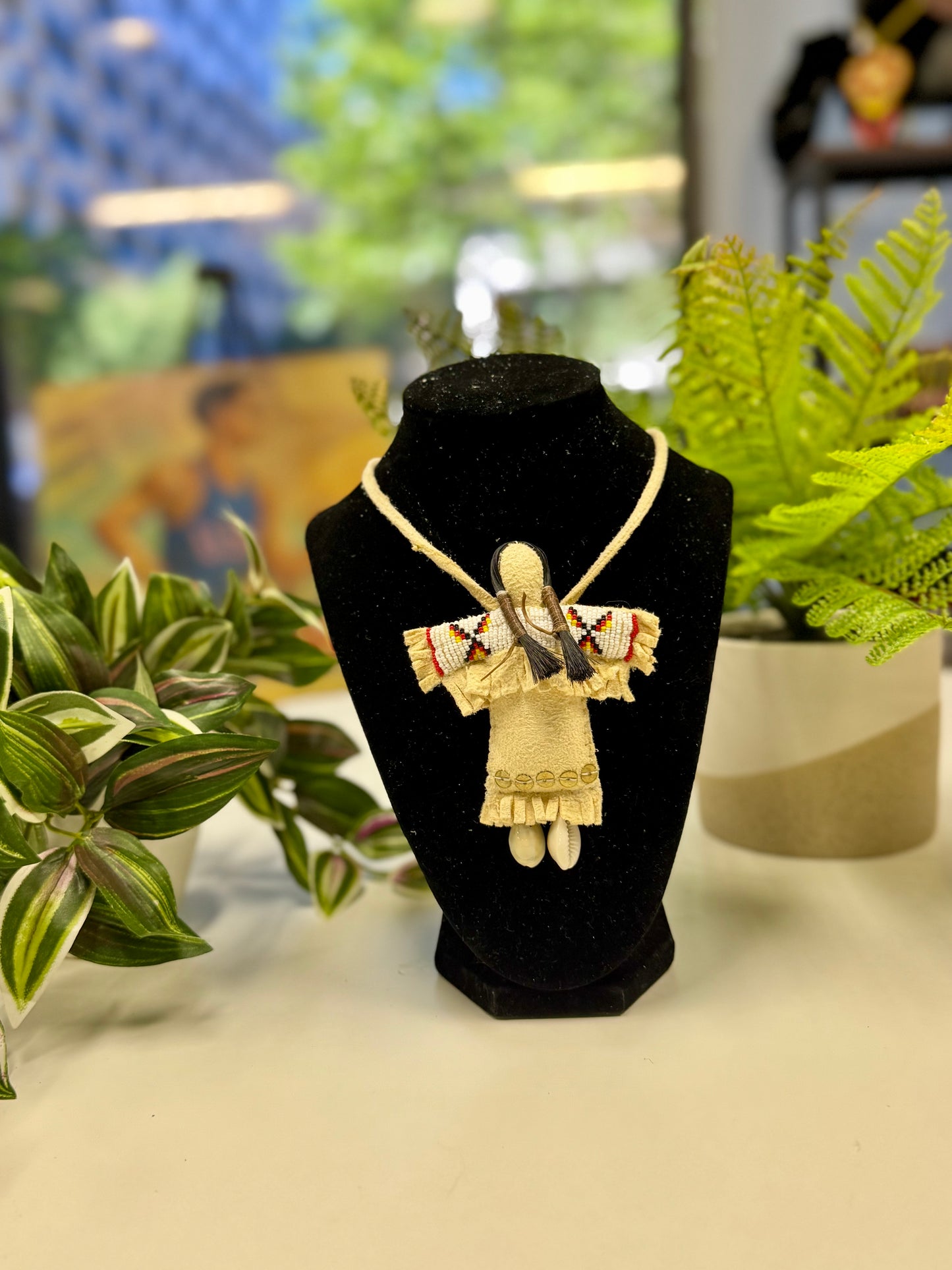 Beaded Doll- White beaded front