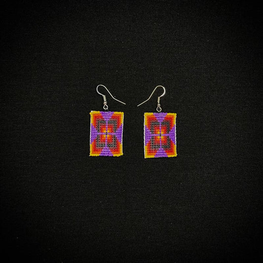 Earrings- Beaded Print Earrings- Crafty Edgewater