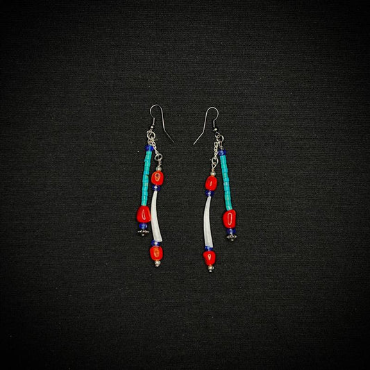 Earrings- Beaded Dentalium Earrings- Crafty Edgewater