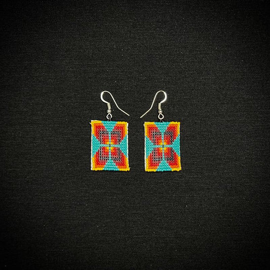 Earrings- Beaded Print Earrings- Crafty Edgewater