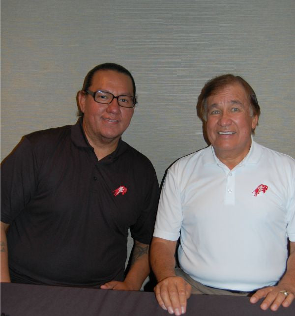 Mens White Polo Shirt - Intertribal Creatives by Running Strong for American Indian Youth