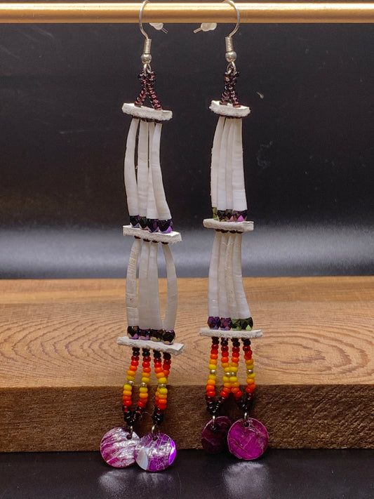 Loretta Cook - Two Tiered Dentalium Earrings