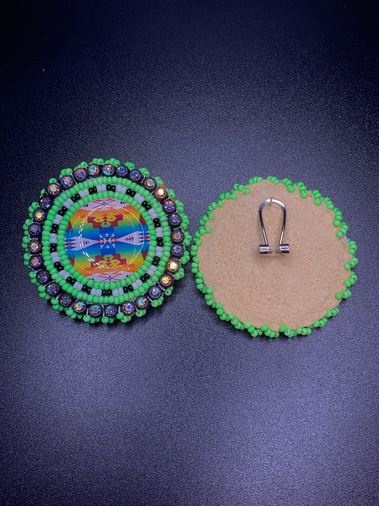 Germaine Thompson - Circular Beaded Medallion Earrings