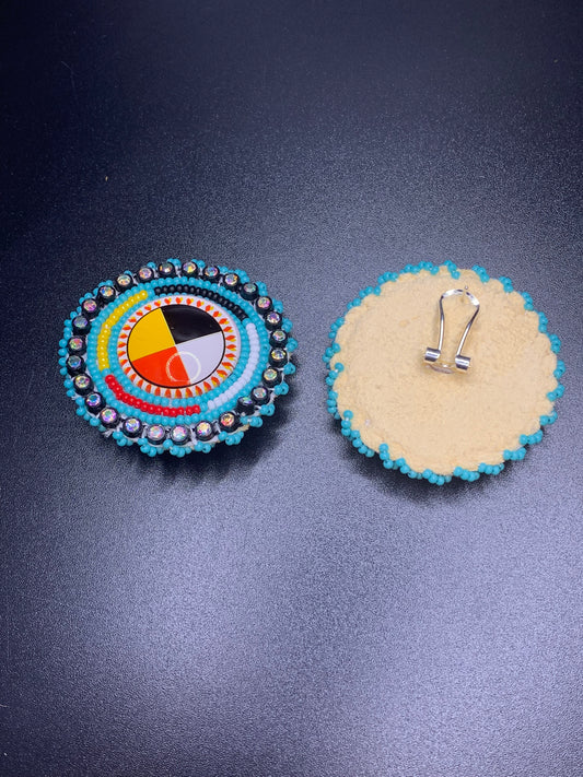 Germaine Thompson - Circular Beaded Medallion Earrings