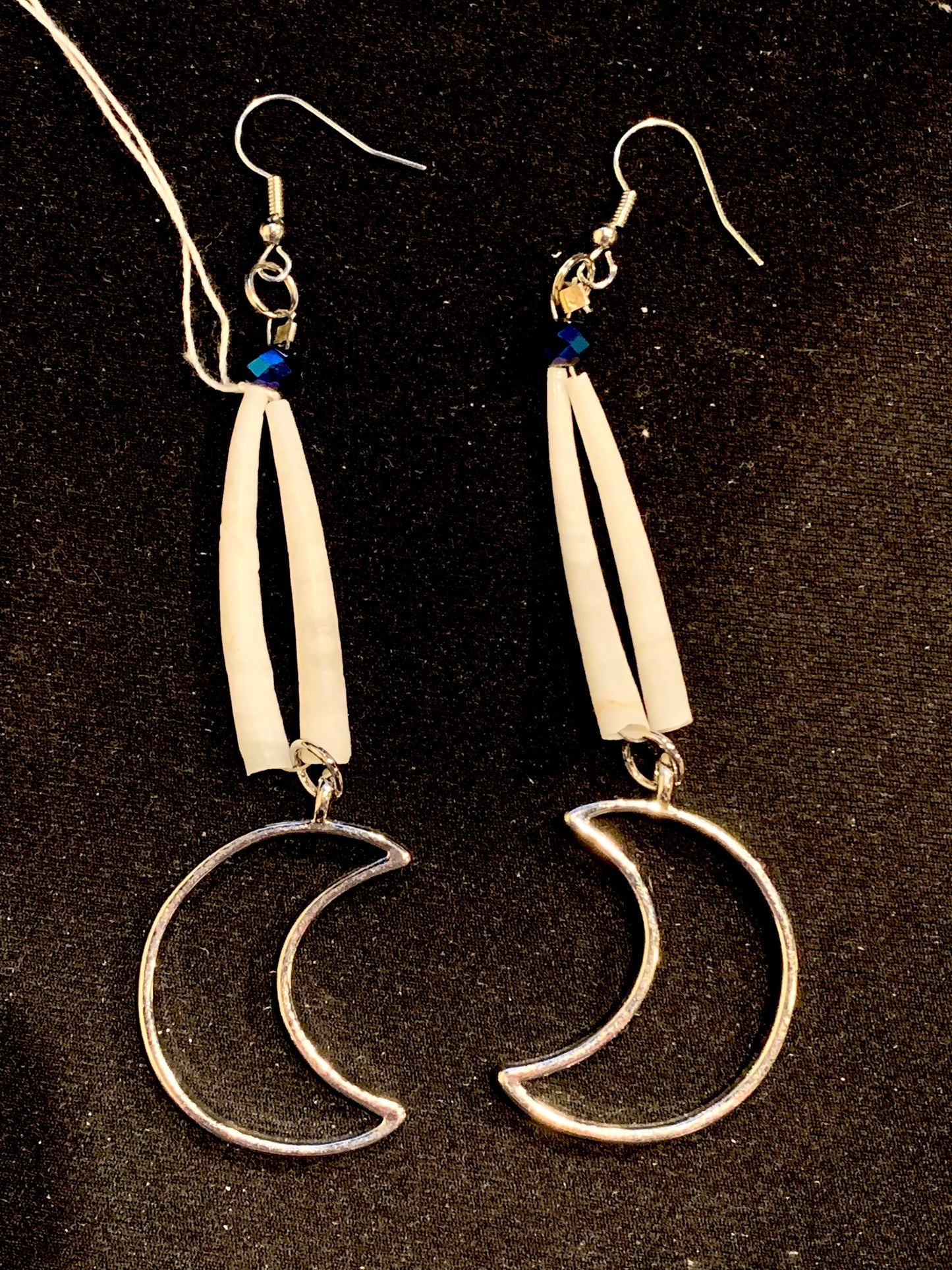 Amaris Makes Good - Crescent Moon Dentalium Earrings