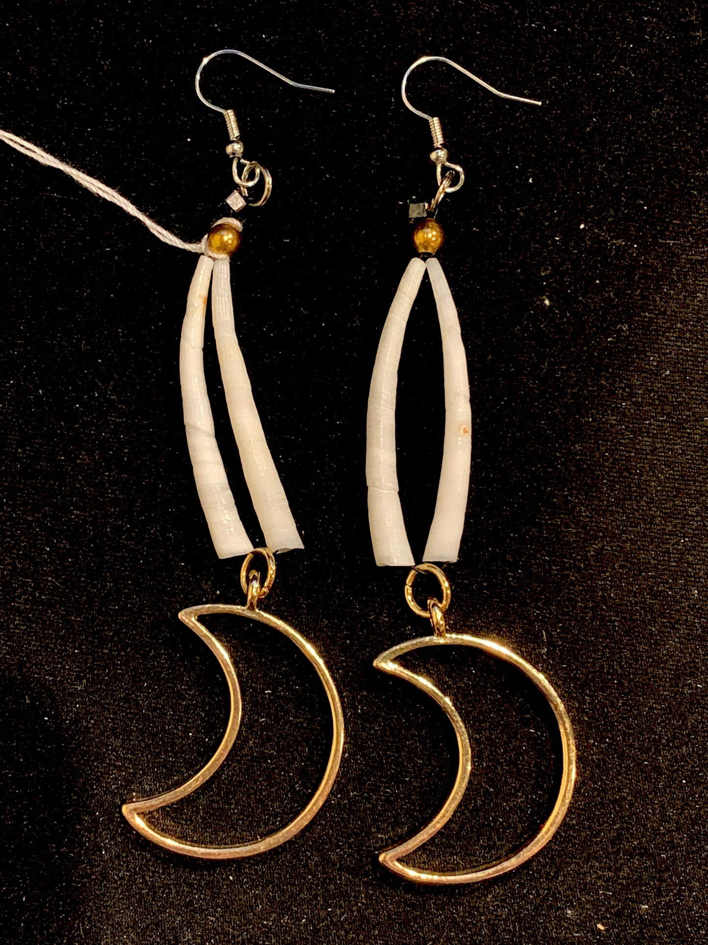 Amaris Makes Good - Crescent Moon Dentalium Earrings