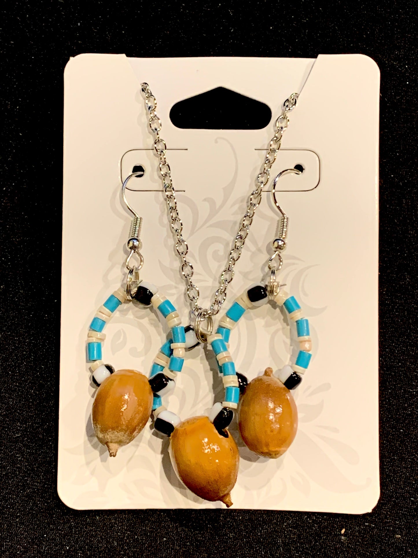 Amaris Makes Good - Acorn and Bead Necklace/Earrings Sets