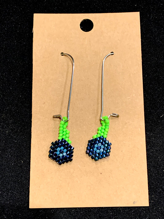 Kylie Kookesh - Beaded Blueberry Earrings