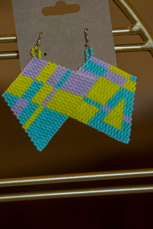 Meg Elaine Veitenheimer - Trapezoid Brick Stitch Earrings