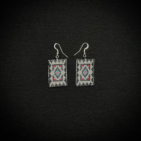 Earrings- Beaded Print Earrings- Crafty Edgewater