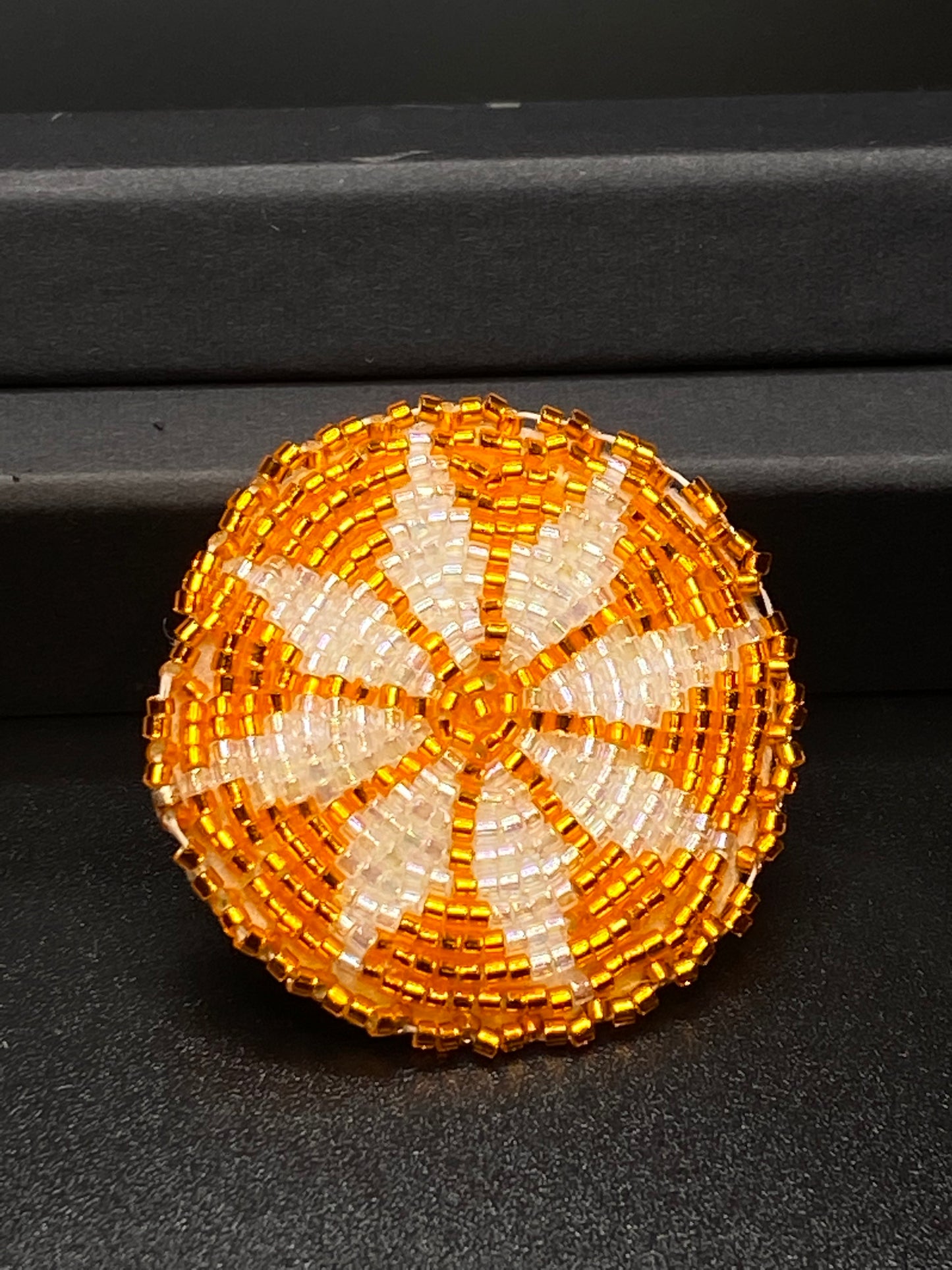 Loretta Cook Orange Beaded Pin