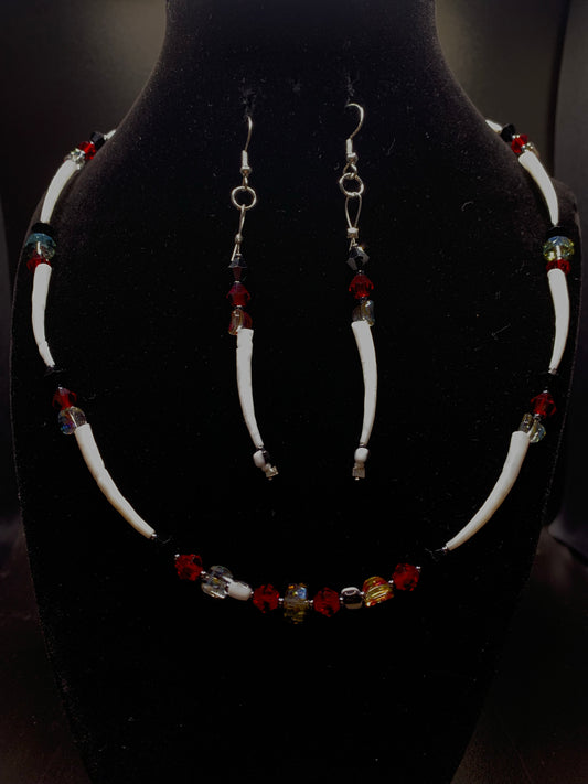 Amaris Makes Good - Dentalium Necklace/Earring Set