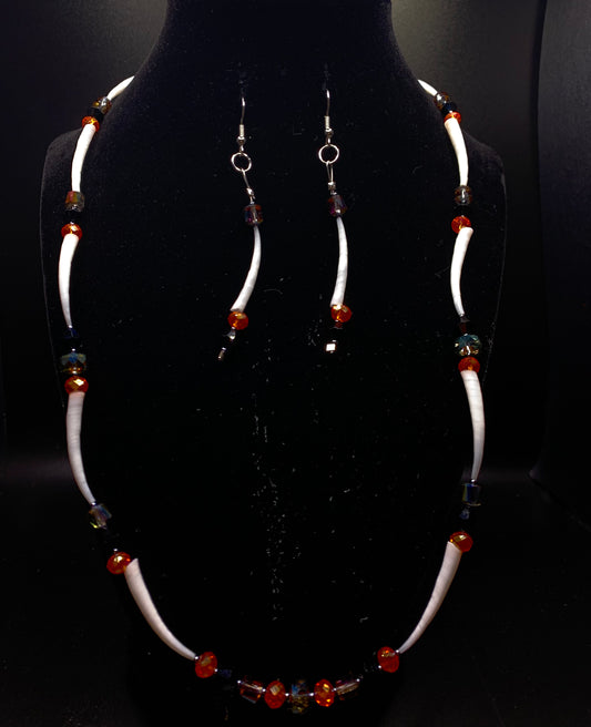 Amaris Makes Good - Dentalium Necklace/Earring Set